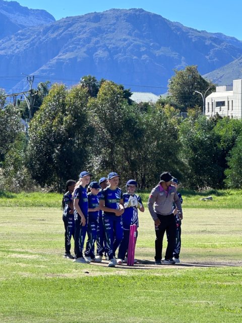 U13 Ladies cricket matchday photograph