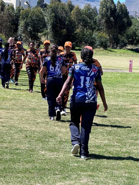 U13 Ladies cricket matchday photograph