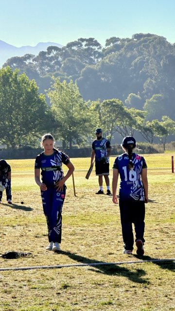 U13 Ladies cricket matchday photograph