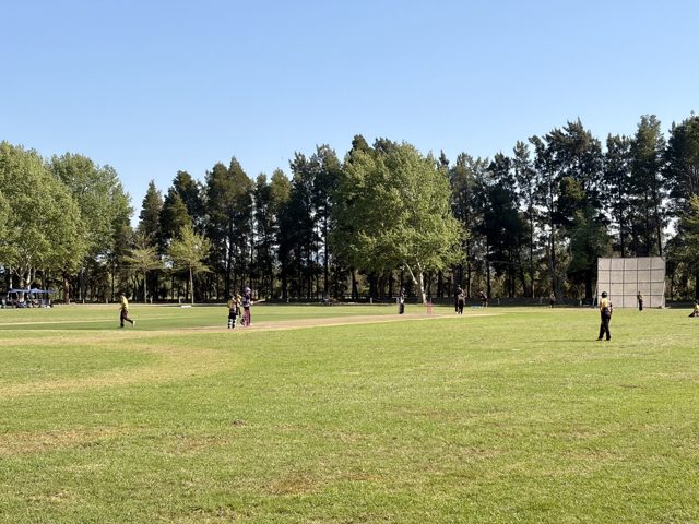 Cricket being played on the Oval