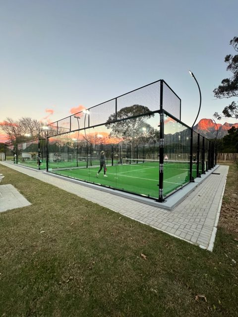 The courts in the evening light